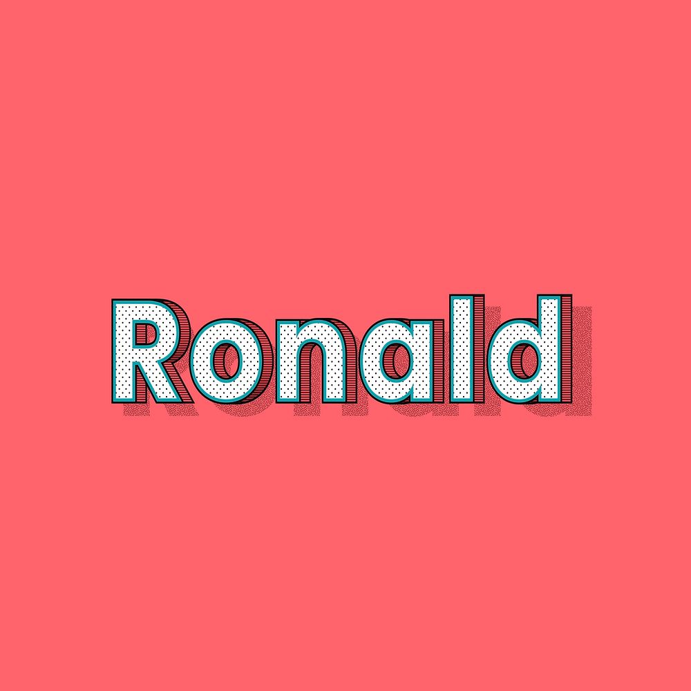 Ronald name halftone vector word typography
