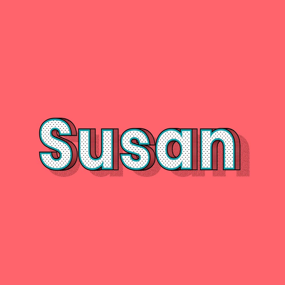 Susan name halftone vector word typography