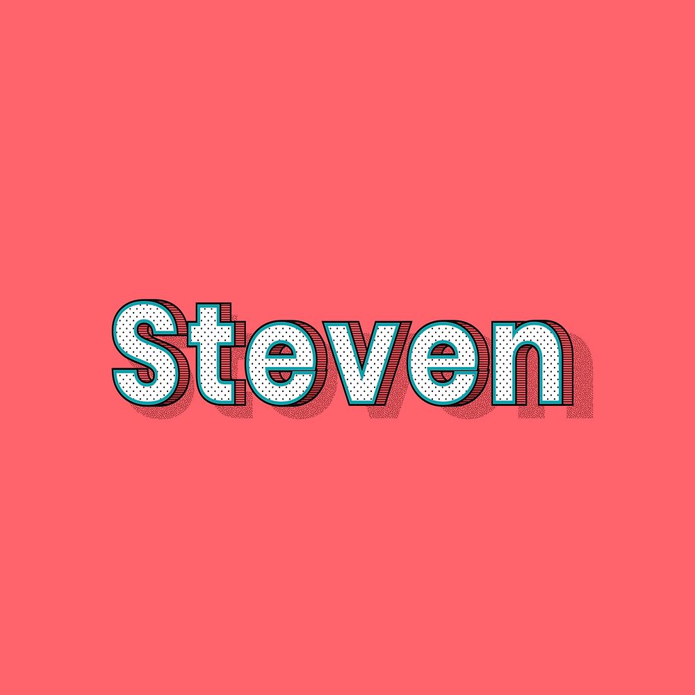 Steven name halftone vector word typography