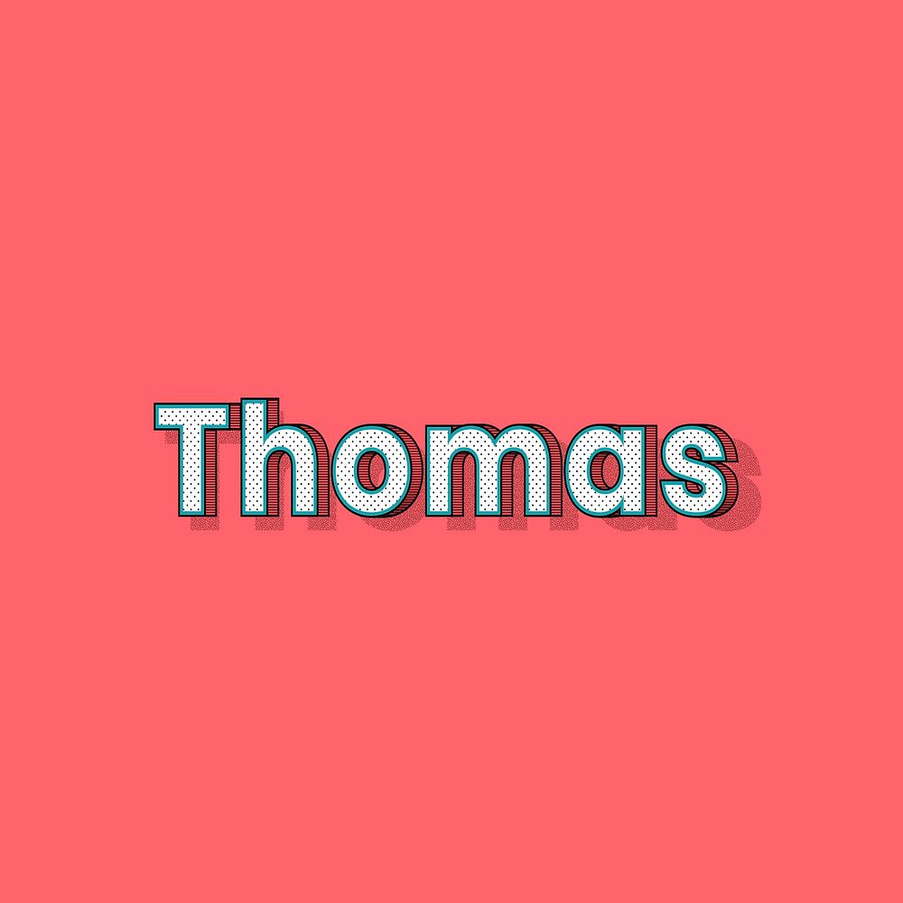 Thomas name halftone vector word typography