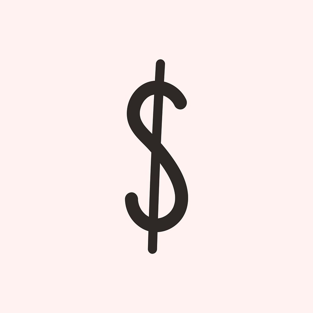 $ Dollar vector doodle typography font