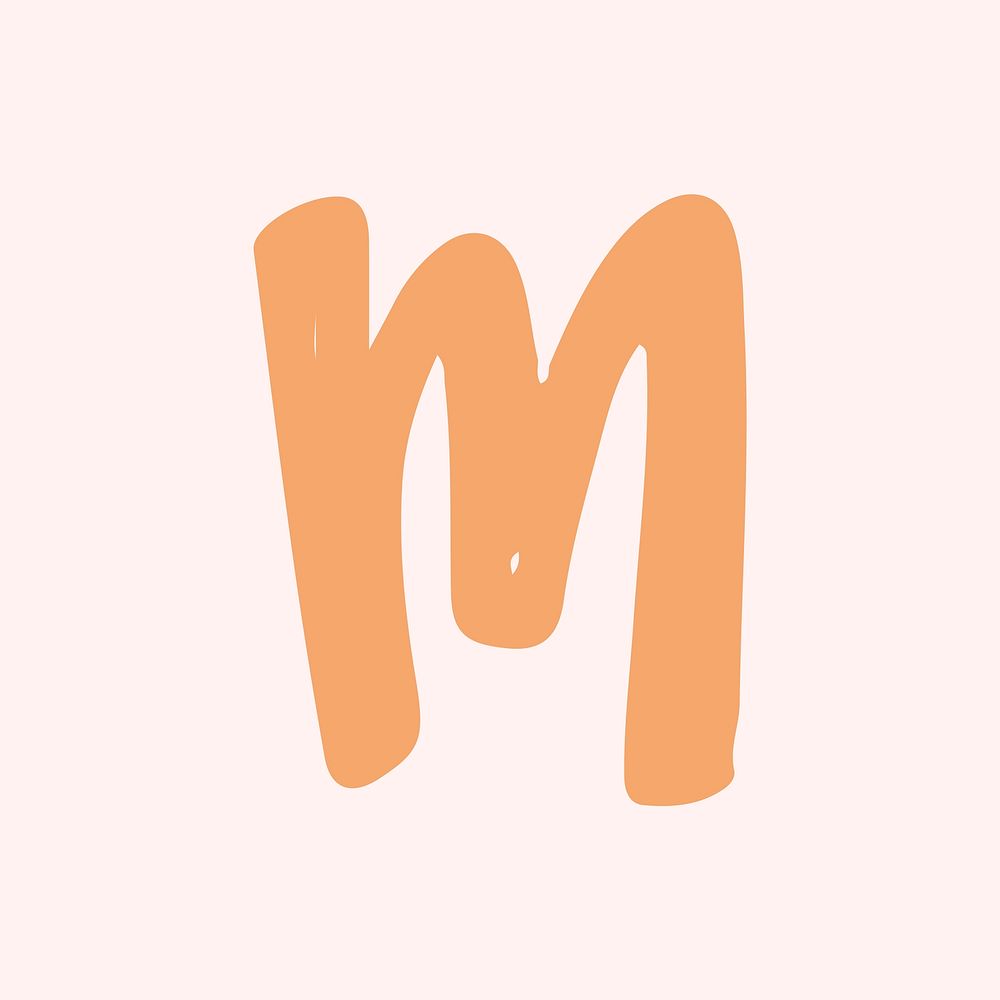 M letter doodle typography vector
