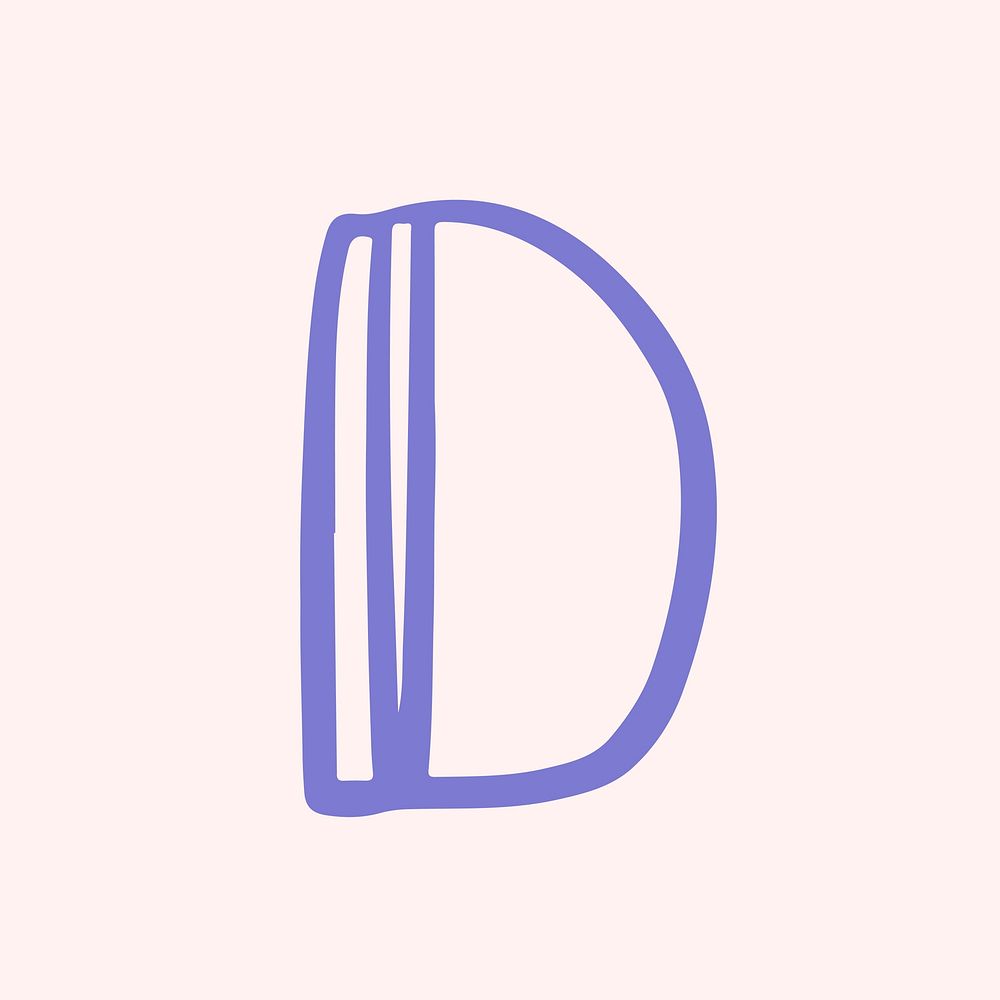 D letter doodle typography vector font