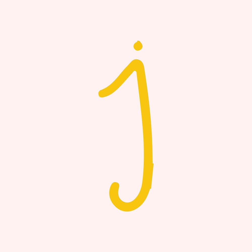 J letter doodle typography font vector