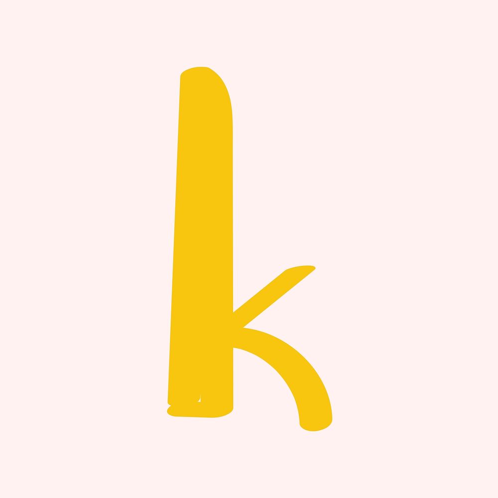 Letter K doodle font typography vector
