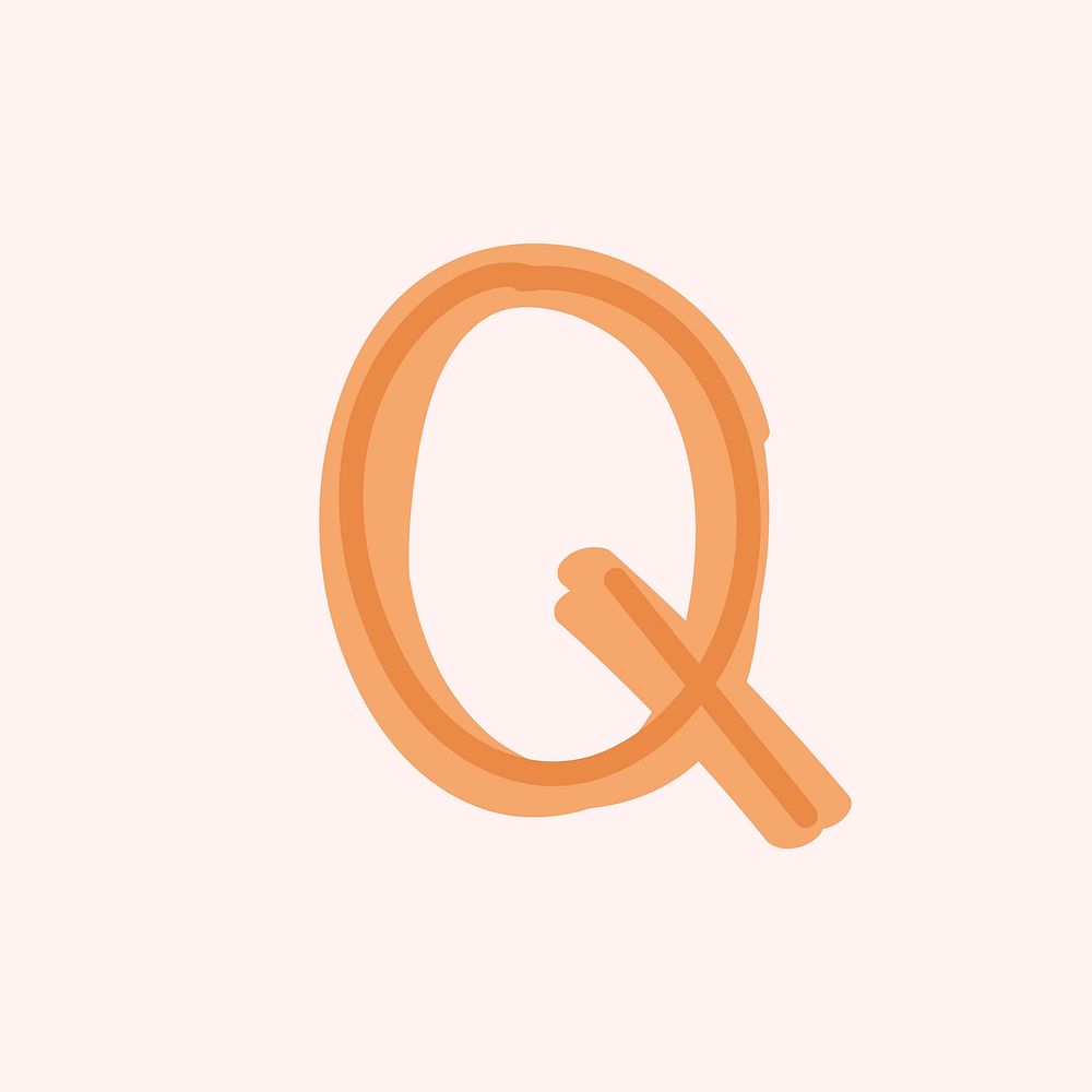 Letter Q doodle typography vector