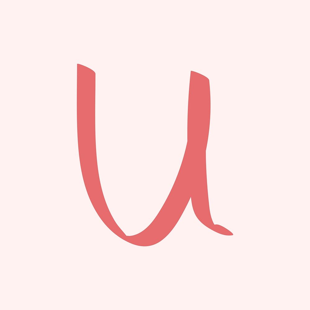 Letter U doodle font typography vector