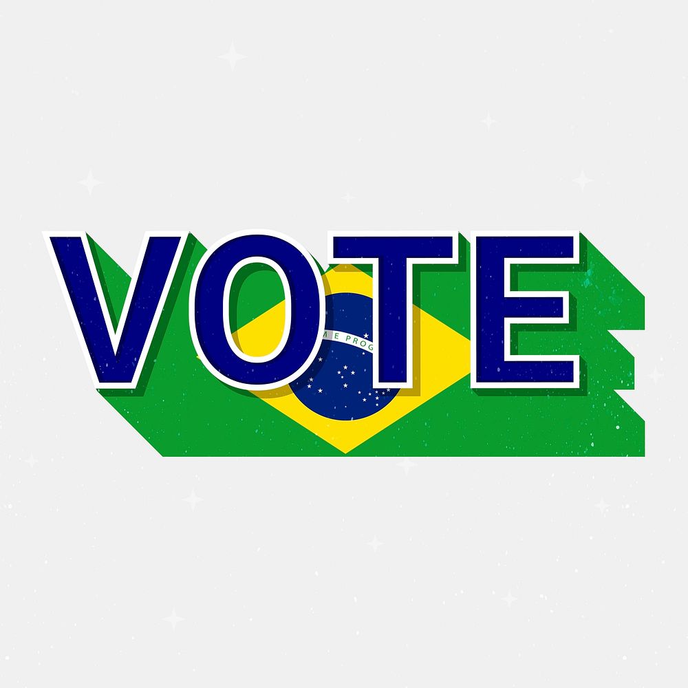 Vote message election Brazil flag illustration