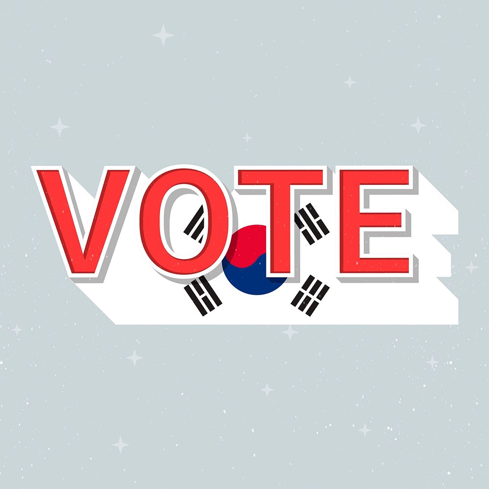 Vote message election South Korea flag illustration