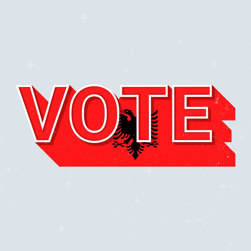 Vote message election Albania flag illustration