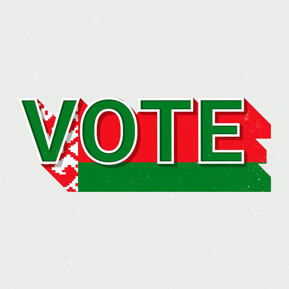 Vote message election Belarus flag illustration