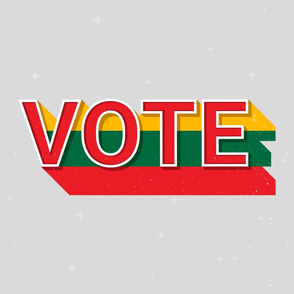 Vote message election Lithuania flag illustration