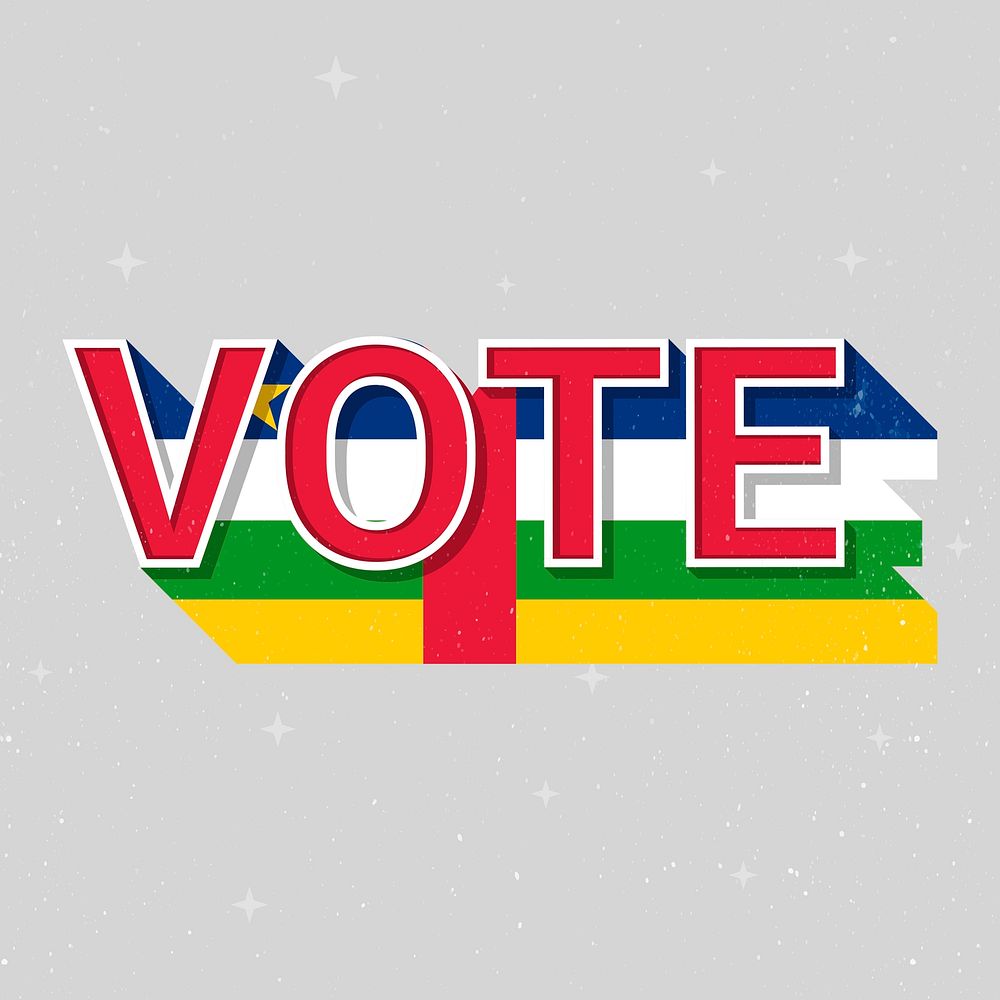 Central African Republic flag vote text psd election