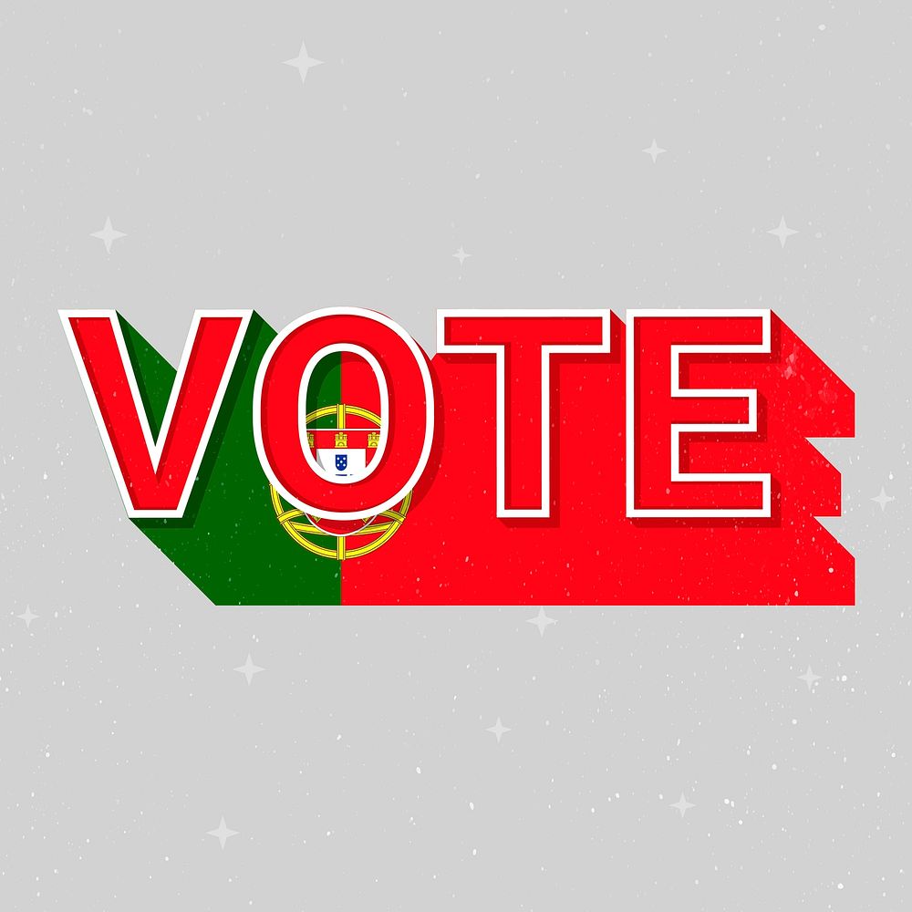 Vote message election Portugal flag illustration