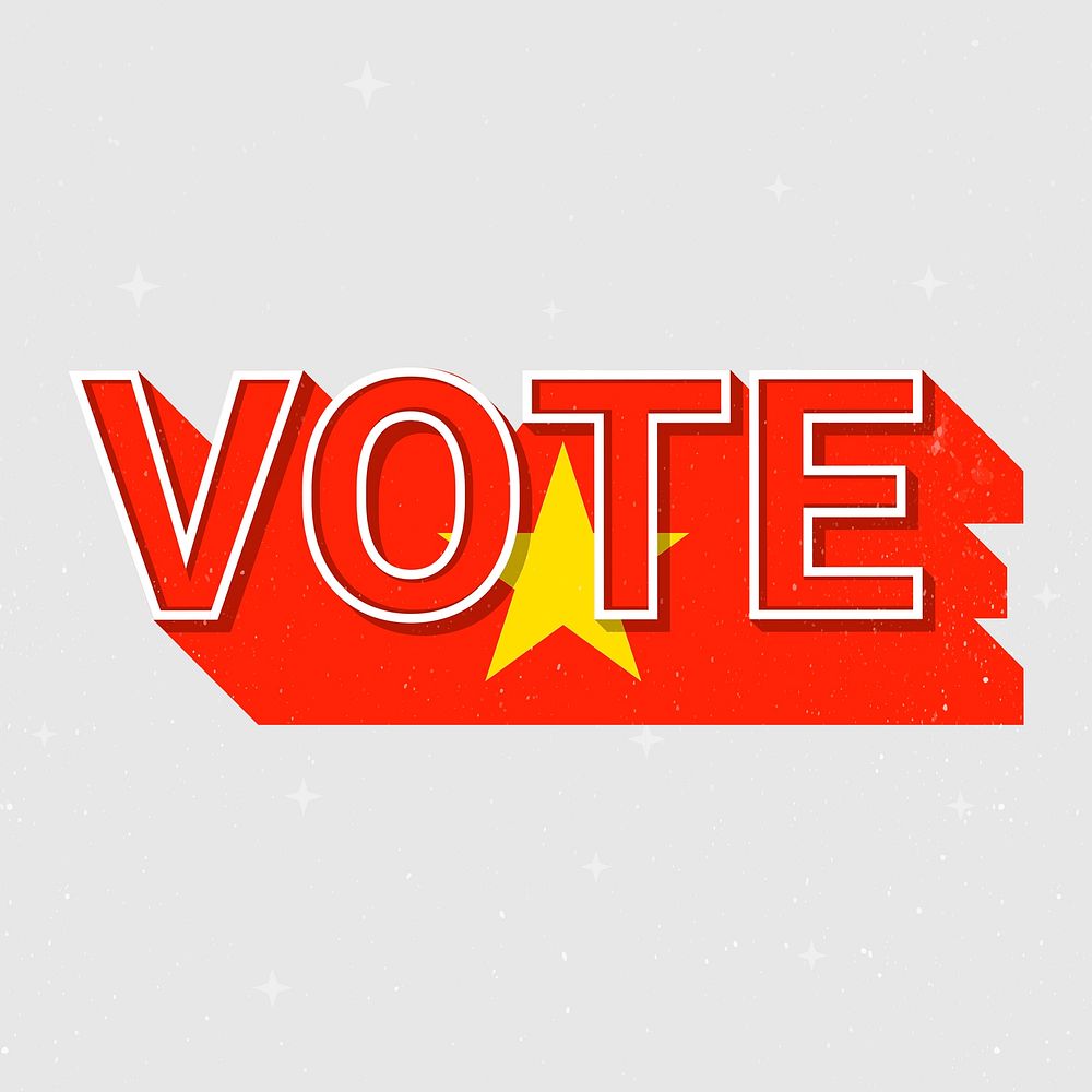 Vietnam flag vote text psd election