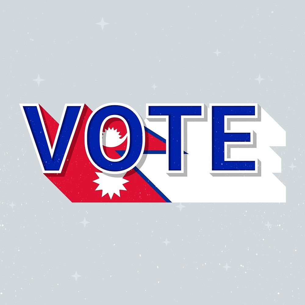 Nepal flag vote text psd election
