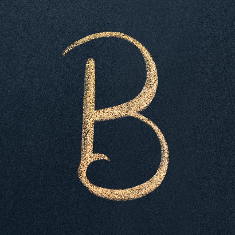 Letter B brush stroke psd typography font