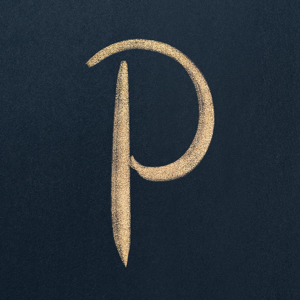 Letter P cursive typography psd font