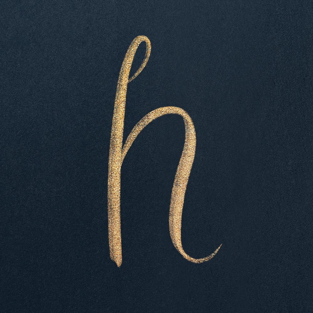 Psd calligraphy letter H typography font
