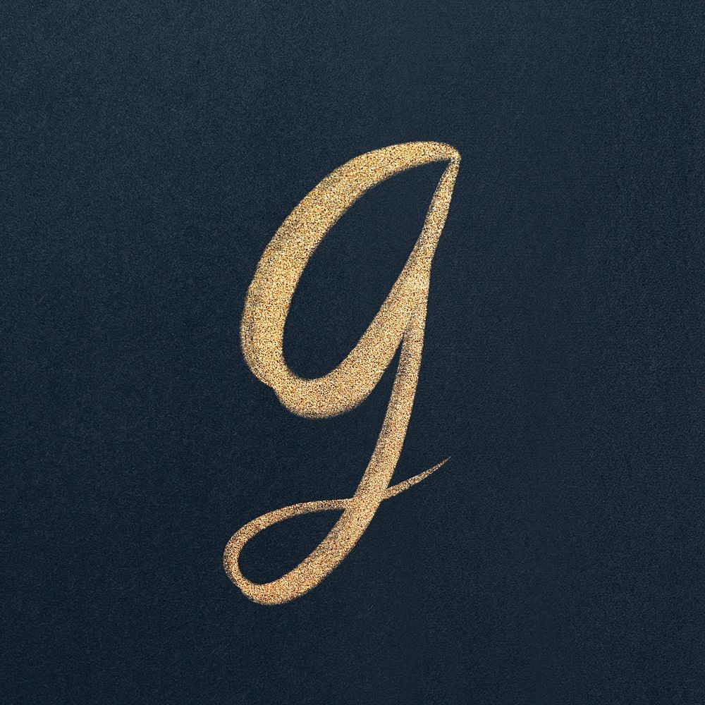 Hand drawn letter G psd lettering typography font