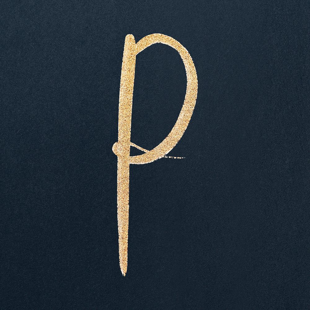 Vector calligraphy letter P typography font