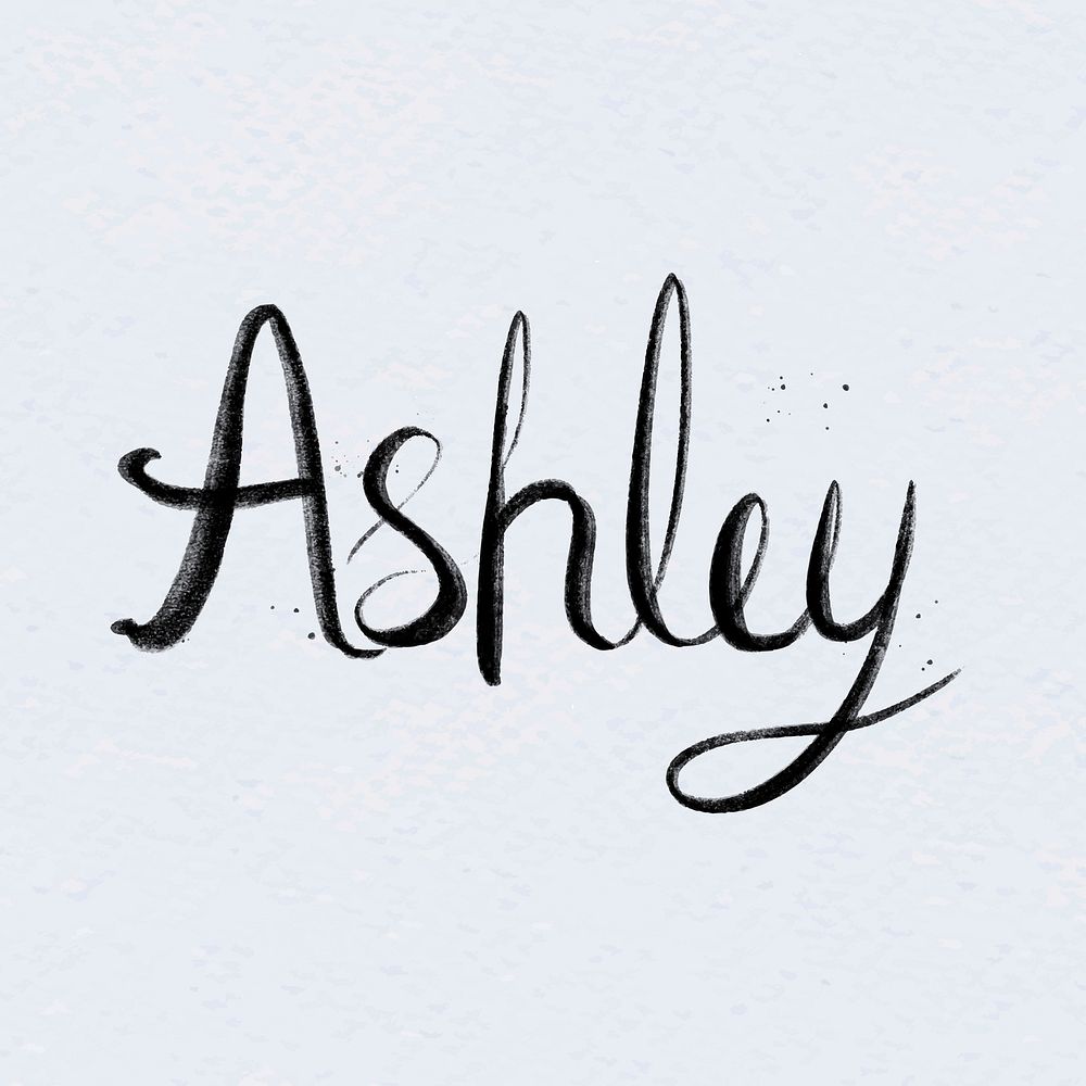 Hand drawn vector Ashley font typography