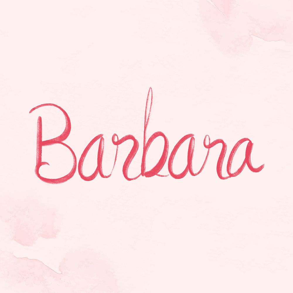 Pink Barbara name vector word typography