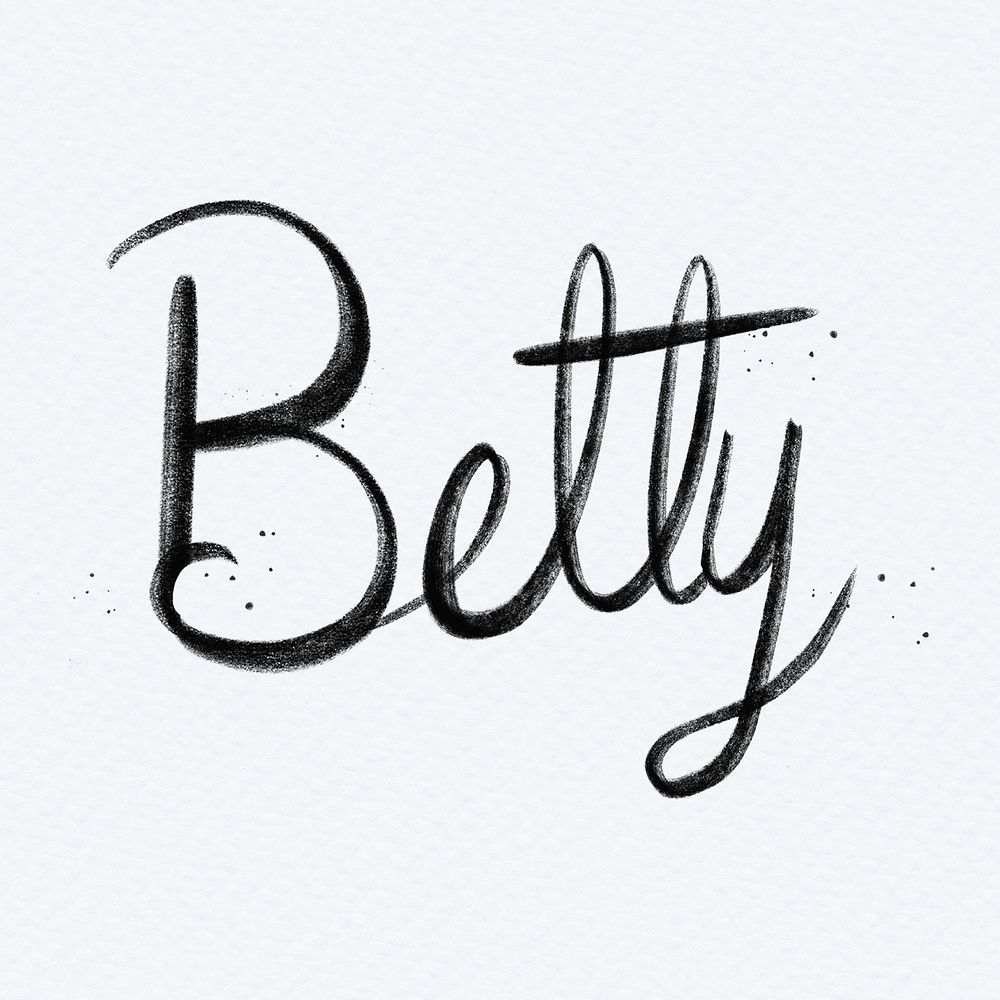 Hand drawn Betty psd font typography