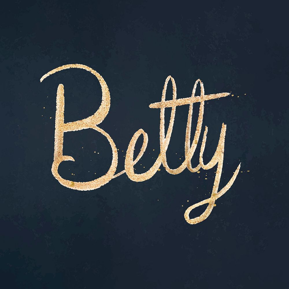 Betty name vector sparkling gold typography