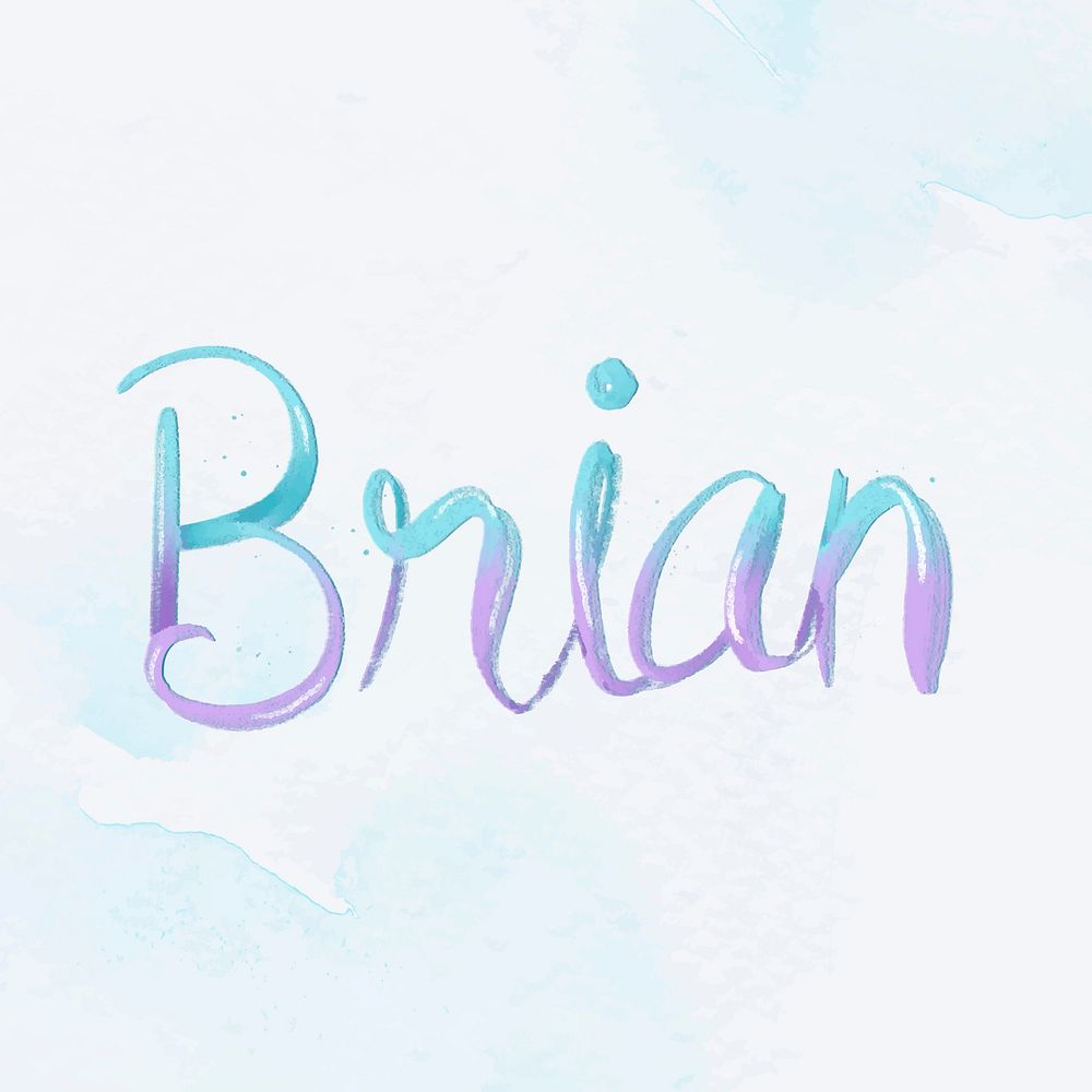 Brian male name vector word typography