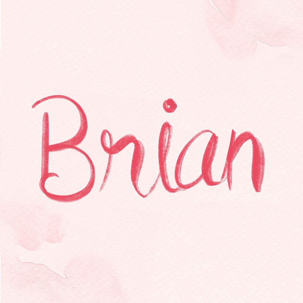 Pink Brian name psd hand lettering font