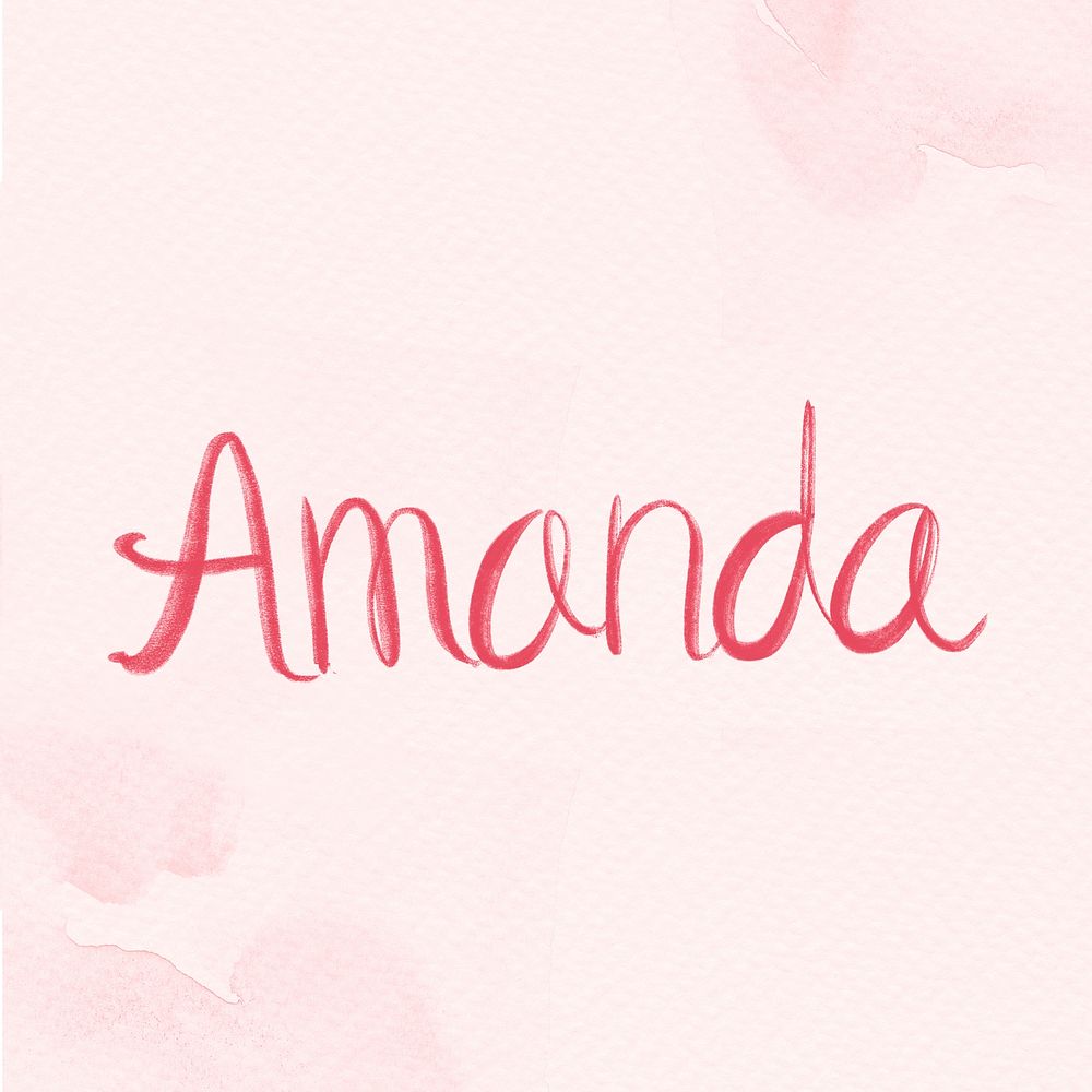Amanda cursive word psd typography script