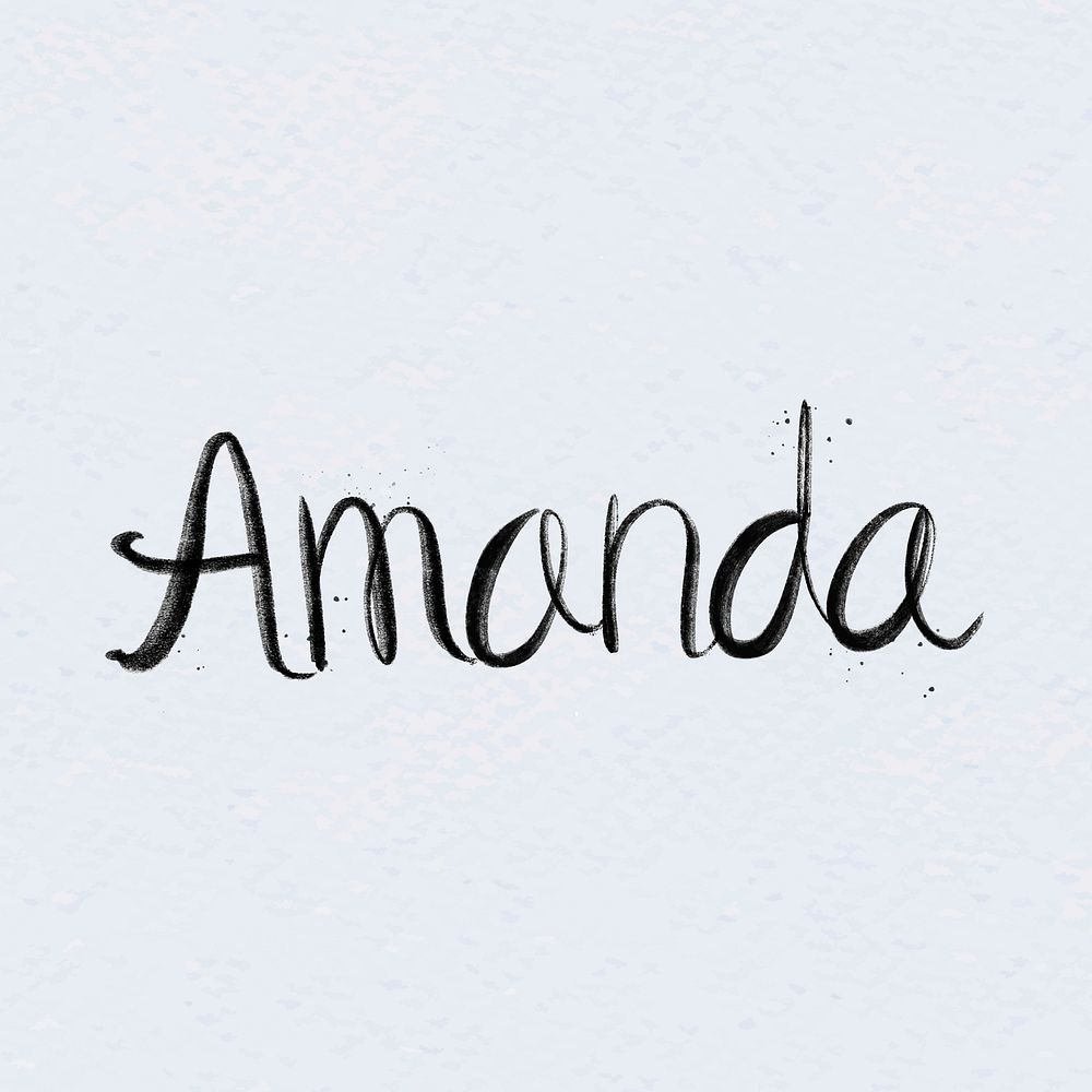 Hand drawn Amanda vector font typography