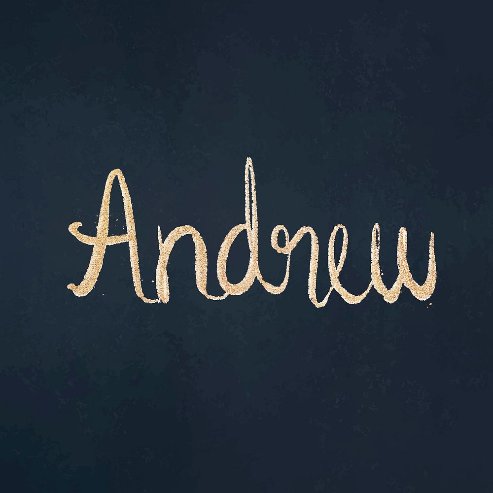 Gold font Andrew vector name typography