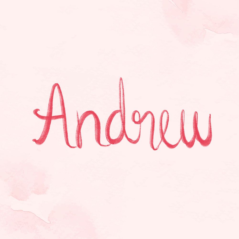 Pink font Andrew vector name typography