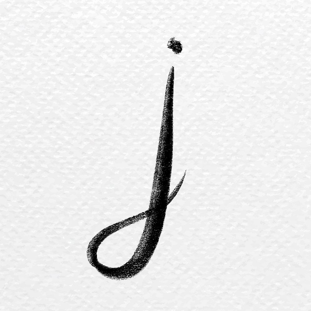 Cursive letter j vector lowercase typography