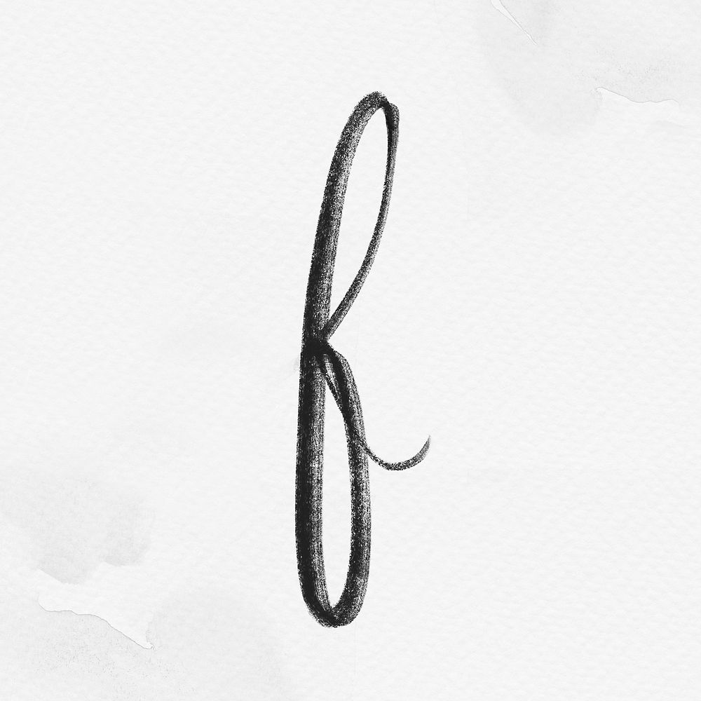 Letter f typography psd brush stroke font