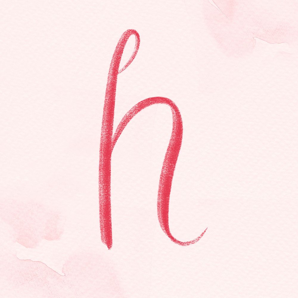Letter h typography psd brush stroke font