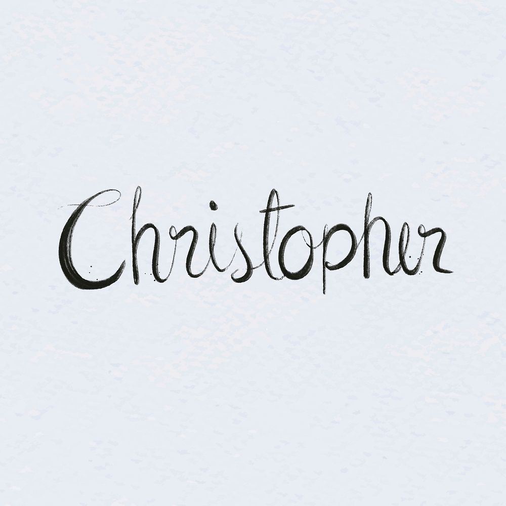 Hand drawn Christopher vector font typography
