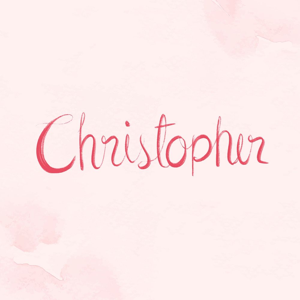 Christopher name hand vector lettering font