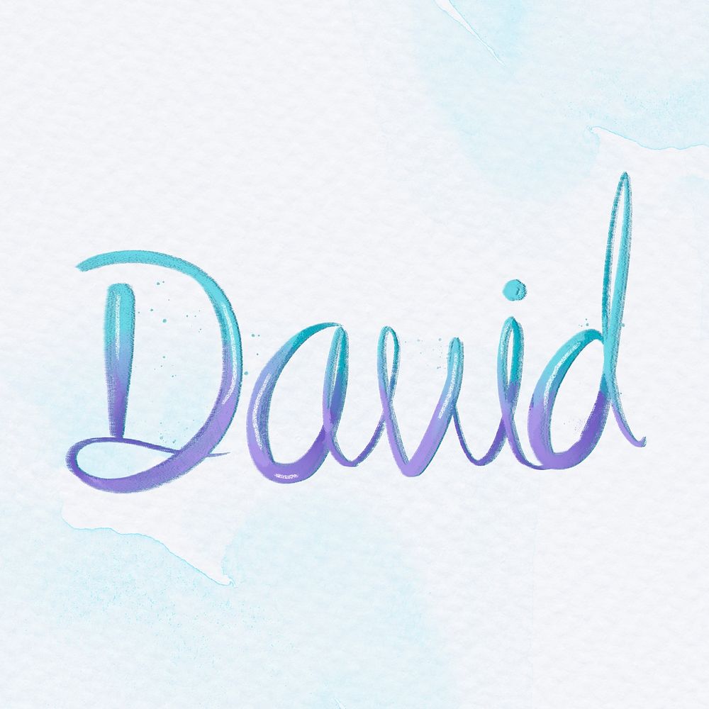 David name hand lettering psd font