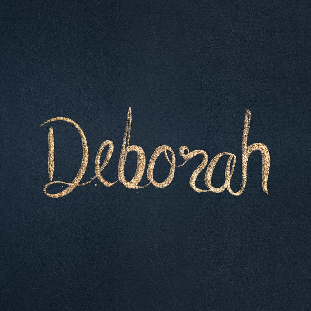 Name Deborah shimmery psd gold font typography