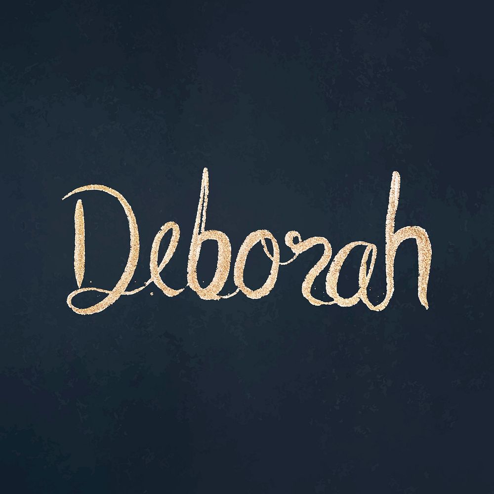 Name Deborah shimmery vector gold font typography