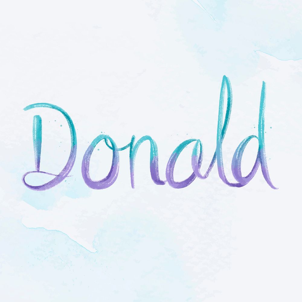Donald name hand lettering vector font