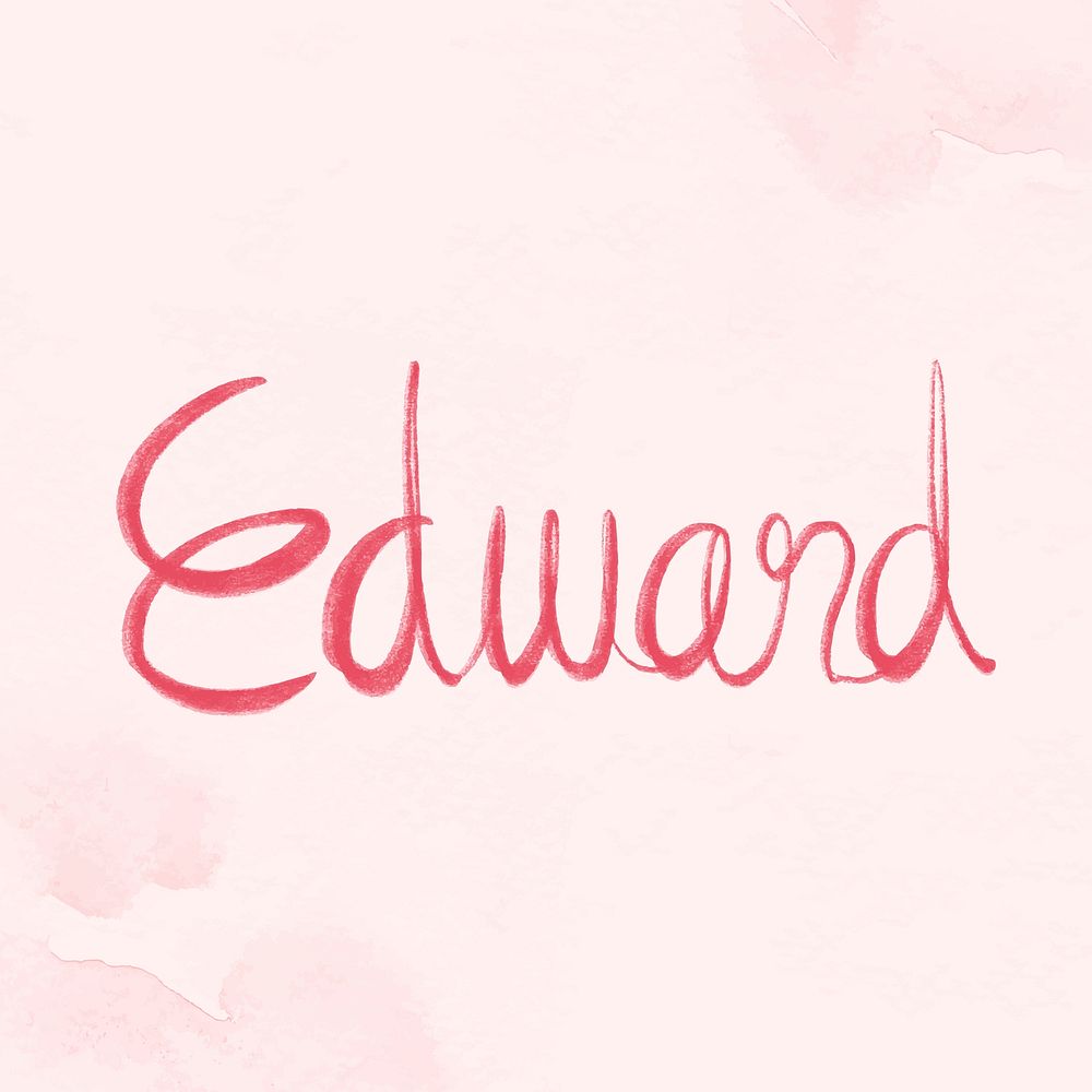 Edward name hand lettering vector font