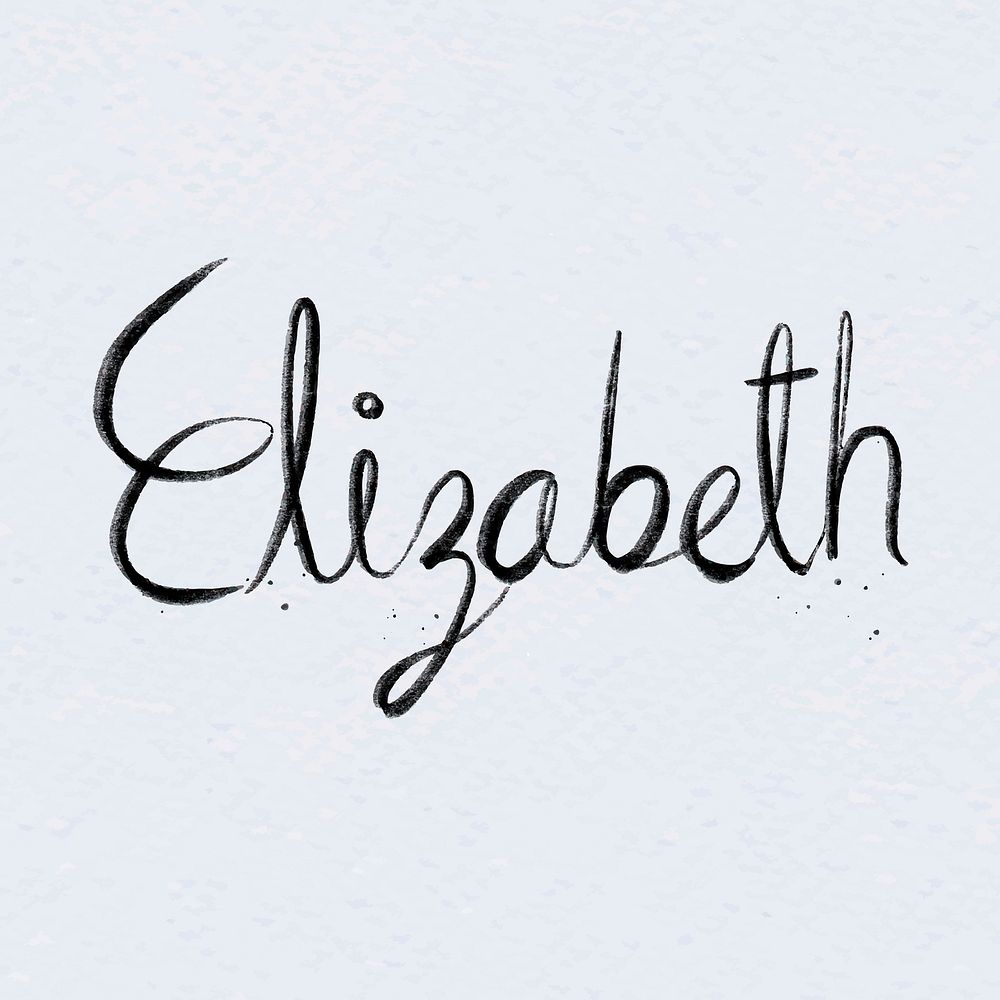 Hand drawn Elizabeth vector font typography