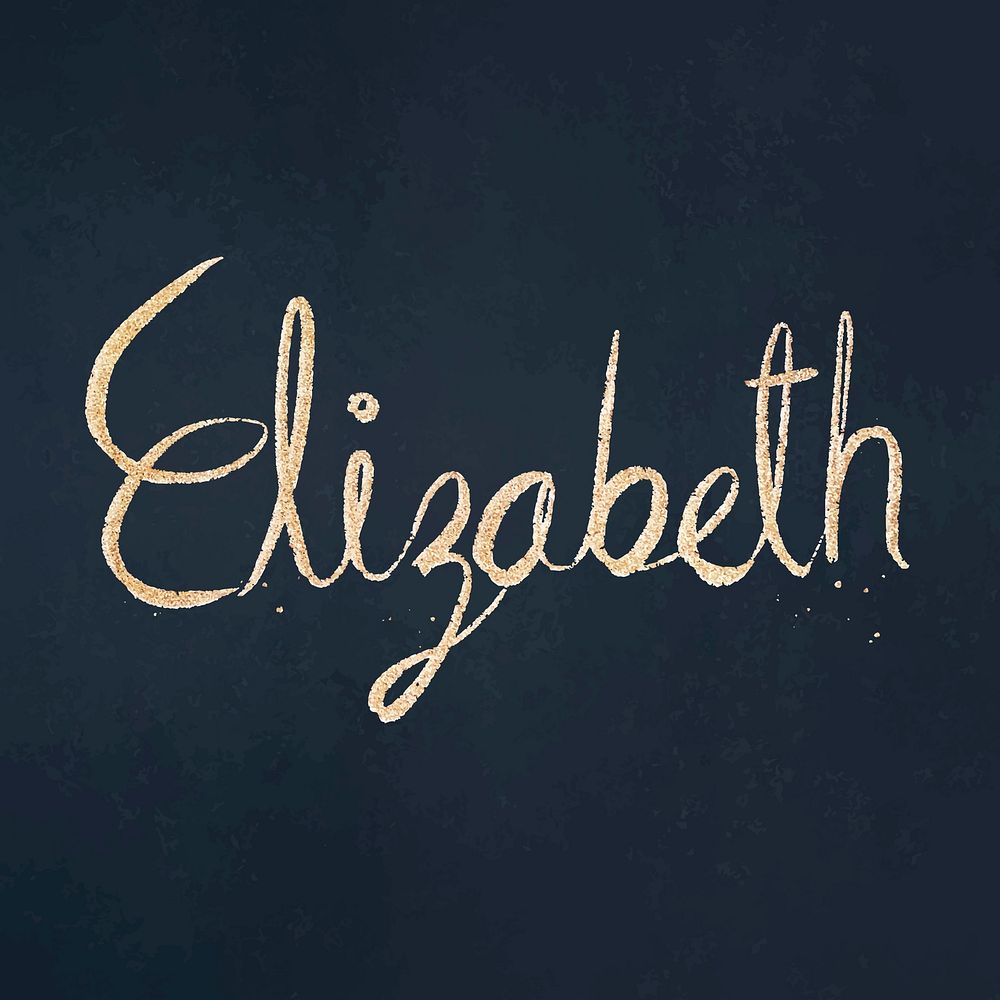 Elizabeth sparkling gold vector font typography