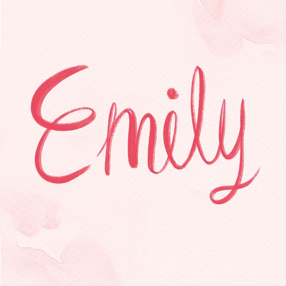 Emily female name lettering psd font