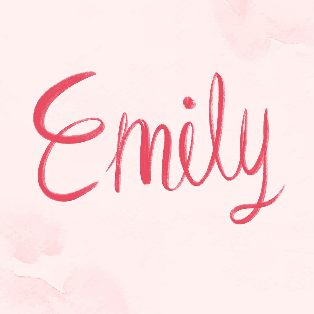 Emily female name lettering vector font