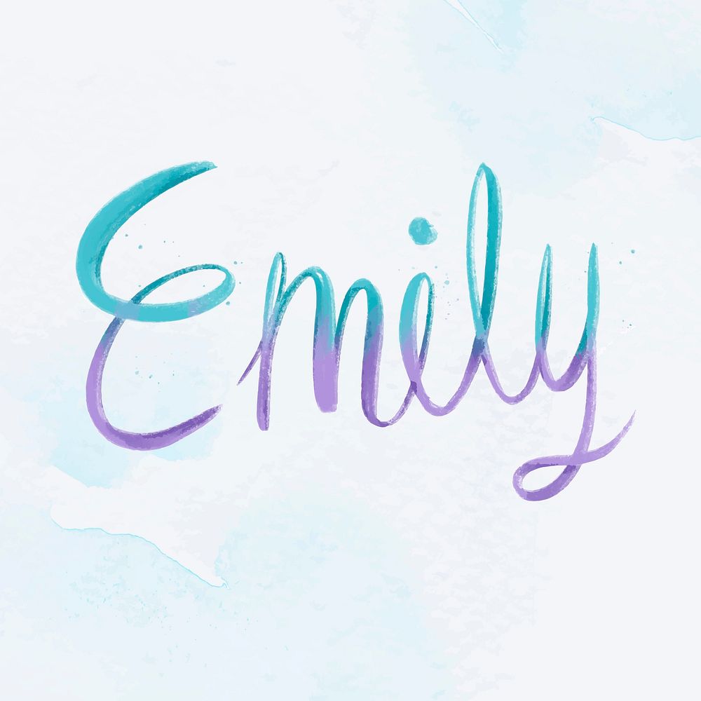 Emily name hand lettering vector font